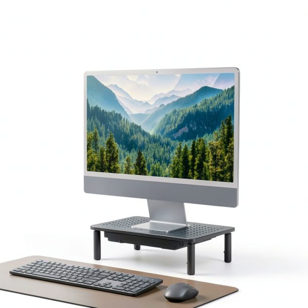 Staples TECH Adjustable Ergonomic Monitor Stand with Drawer-4