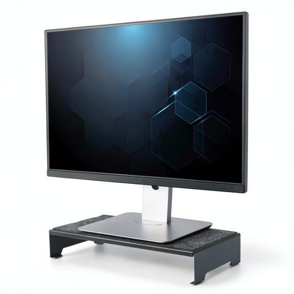 TechStyle Steel Monitor Stand Ergonomic Design Under Storage-3