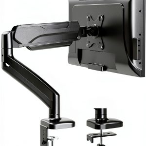 MOUNTUP Monitor Arm Full Motion Black White Desk Mount-0