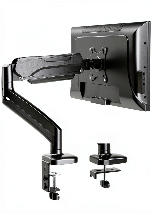 MOUNTUP Monitor Arm Full Motion Black White Desk Mount-0