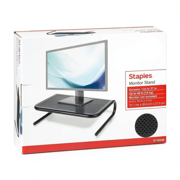 Staples TECH Steel Monitor Stand Ergonomic Storage Durable-5