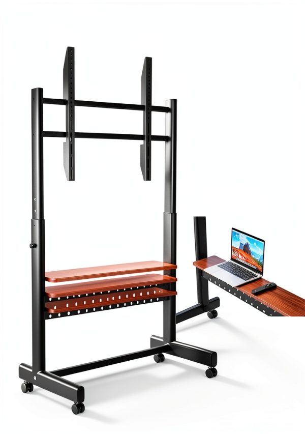 Pavo Universal Rolling TV Stand Steel Mobile Mount Home-4