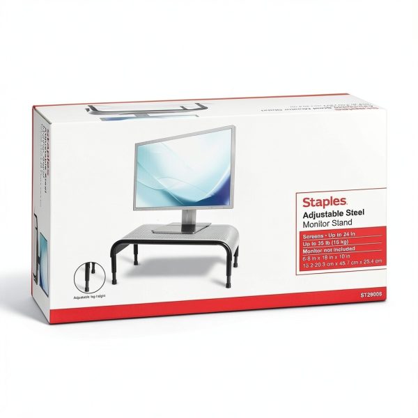 Staples TECH Steel Monitor Stand Ergonomic Adjustable Height-5