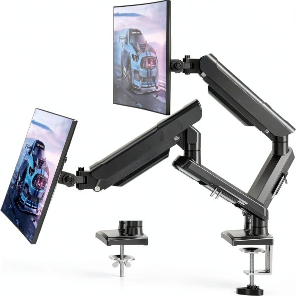 Pavo Dual Monitor Arm Aluminum 360 Rotation Desk Mount-0