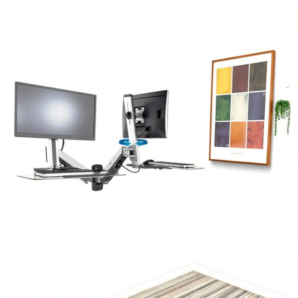 Pavo Wall Mount Sit Stand Monitor Arm Ergonomic Workstation-4