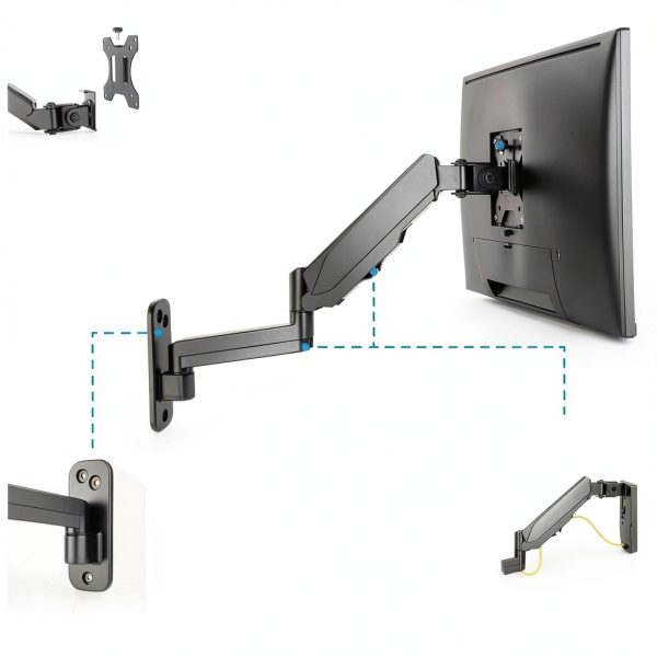 Mount-It Monitor Wall Mount Gas Spring Arm Height Adjustable-5