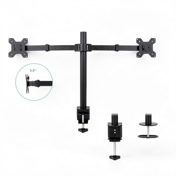 Pavo Dual Monitor Mount Full Motion Ergonomic Desk Stand-7