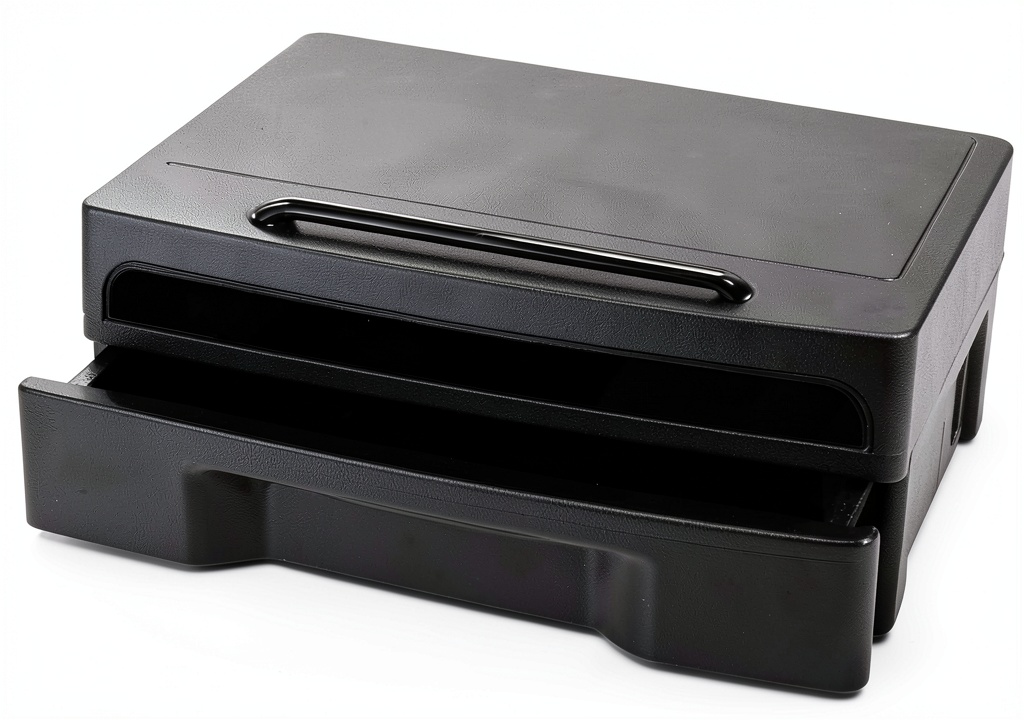 Officemate monitor stand on a modern office desk