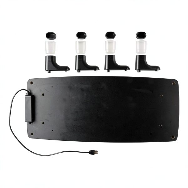 Monitor Stand MS100B Height Adjustable USB Hub Black Clear-1