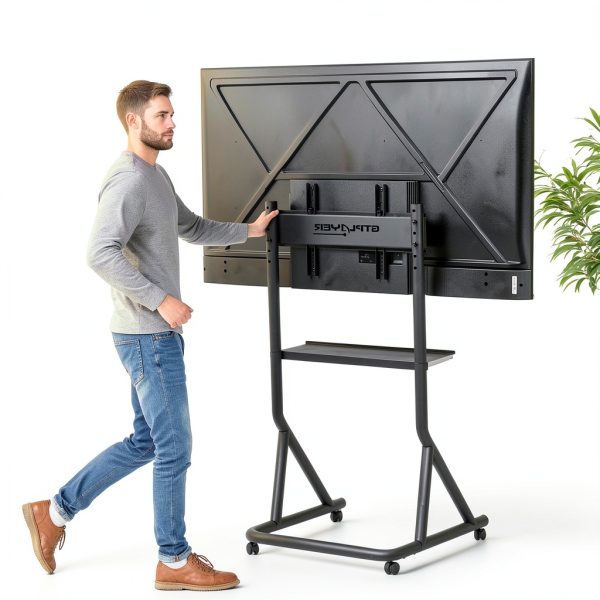Pavo Monitor Stand Adjustable Height Mobile Gaming TV Mount-7
