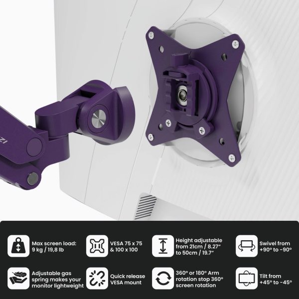 Alzare Neo Monitor Arm Adjustable Desk Mount Gaming-2
