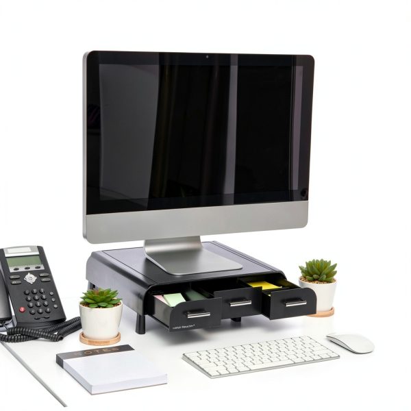 Anchor Ergonomic Monitor Stand with Drawers Office Organizer-1