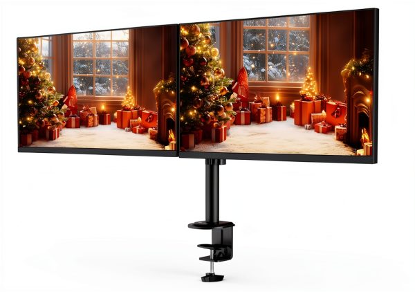 ACGAM Dual Monitor Arm Steel Mount VESA 100x75 Ergonomic-3