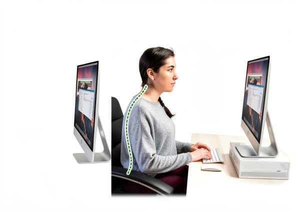 Mesh Monitor Stand Ergonomic Desk Riser with Drawers-5