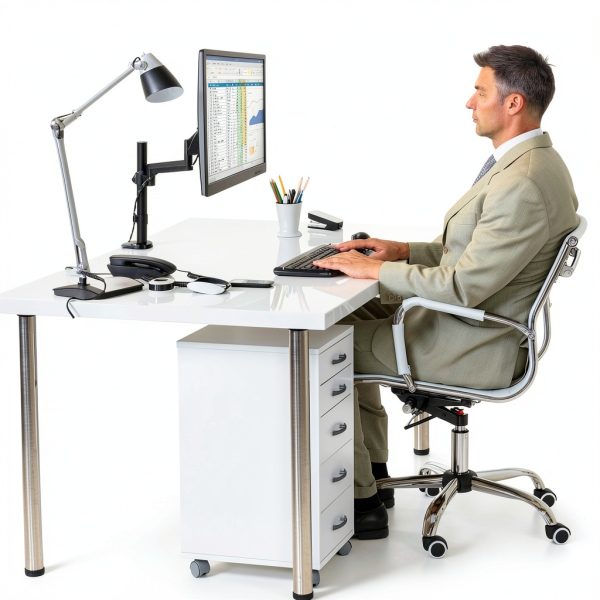 Mount-It Monitor Desk Mount Pole Adjustable Ergonomic Stand-2