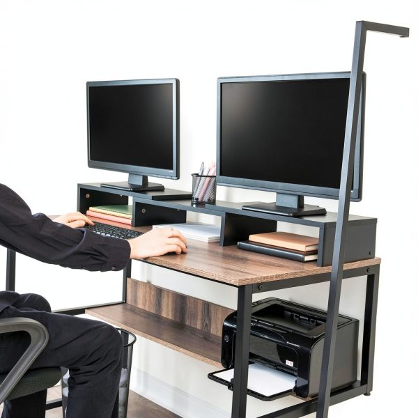 Mind Reader Adjustable Dual Monitor Stand Ergonomic MDF-1