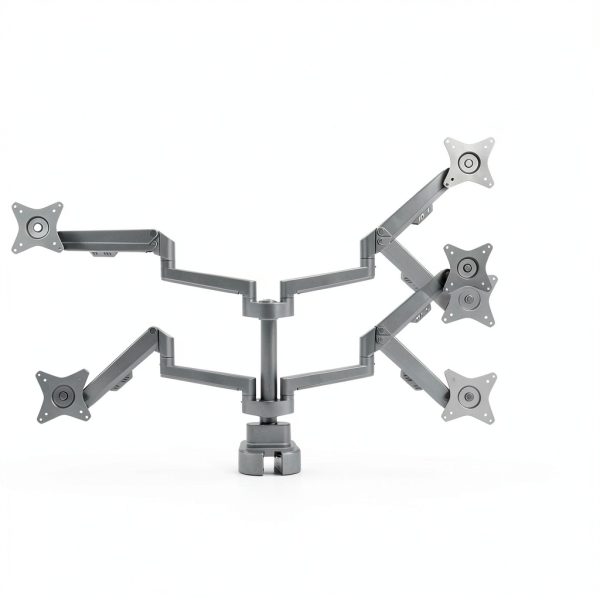 Mount-It Dual Monitor Desk Mount Silver Ergonomic Adjustable-12