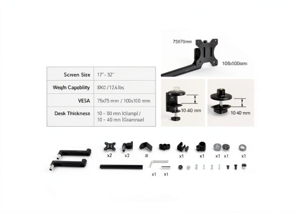 MSI PRO MT81D Dual Monitor Stand Aluminum Black 3-Year-7