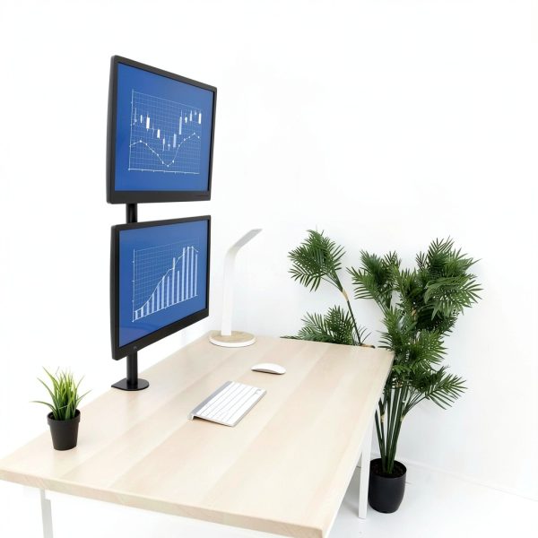 MI-1768 Vertical Dual Monitor Stand Space Saving Full Motion-1
