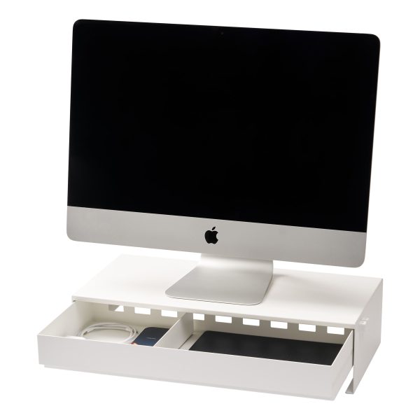 Pavo Monitor Stand Black White Gaming Controller Storage-1