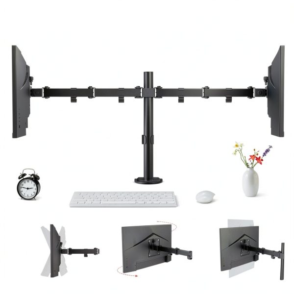 ACGAM Dual Monitor Arm Steel Mount VESA 100x75 Ergonomic-6