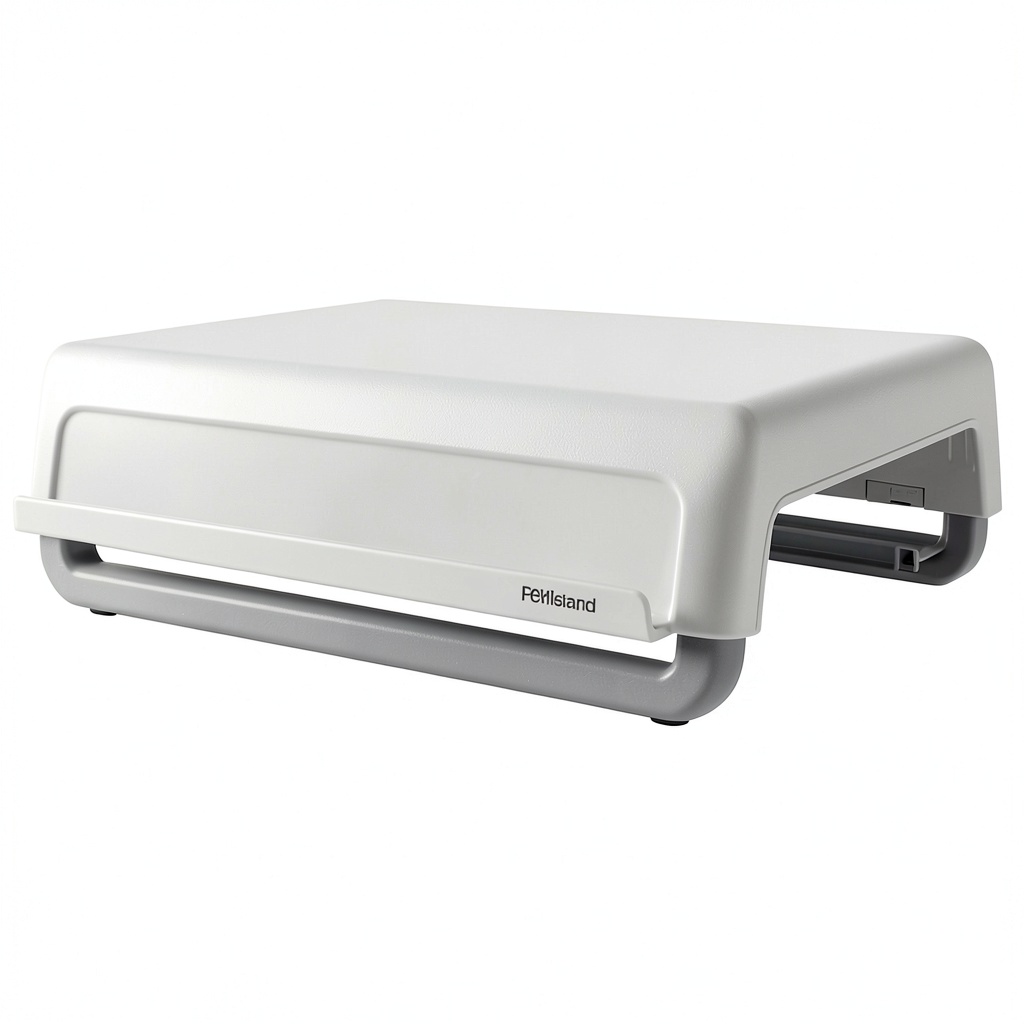 Installing Fellowes Breyta Monitor Stand Ergonomic Adjustable White on a wooden desk