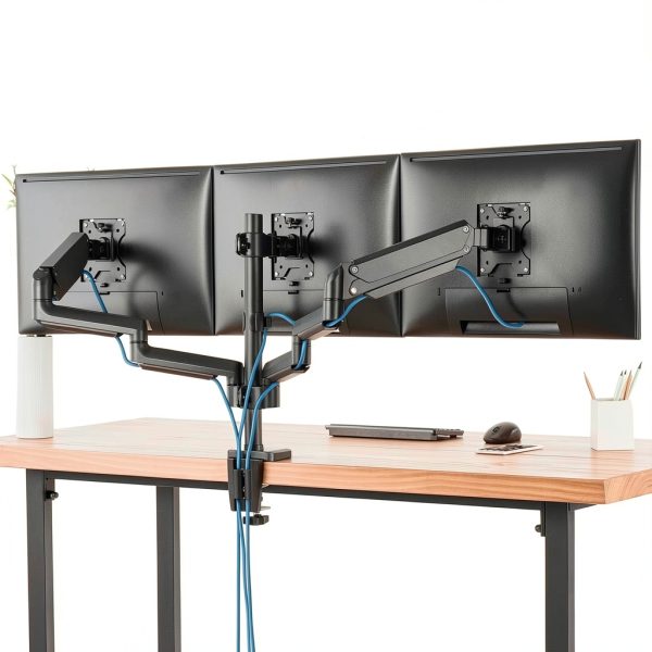 Mount-It Triple Monitor Mount Gas Spring Full Motion Desk-1