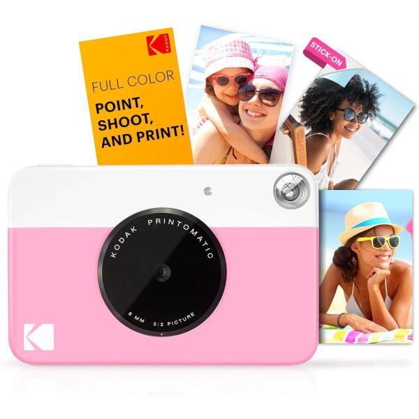 Kodak Printomatic Instant Print Camera Bundle Pink Travel-1