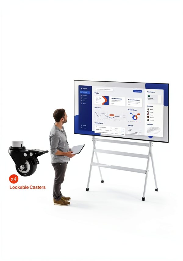 Pavo Universal Rolling TV Stand Steel Mobile Mount Home-2