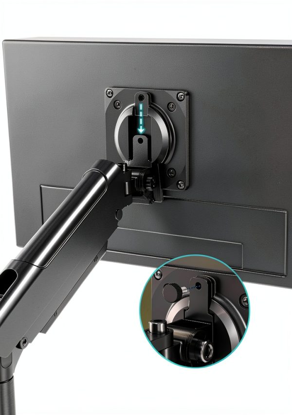 Pavo Dual Monitor Arm Aluminum 360 Rotation Desk Mount-2