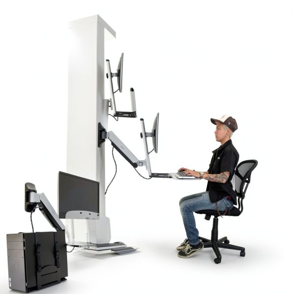 Pavo Wall Mount Sit Stand Monitor Arm Ergonomic Workstation-6