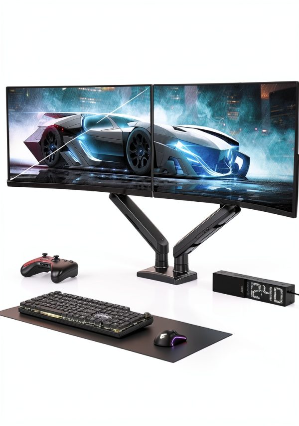 Pavo Dual Monitor Arm Aluminum 360 Rotation Desk Mount-3