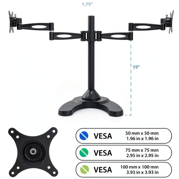 Mount-It Dual Monitor Stand Articulating Steel Desk Mount-5