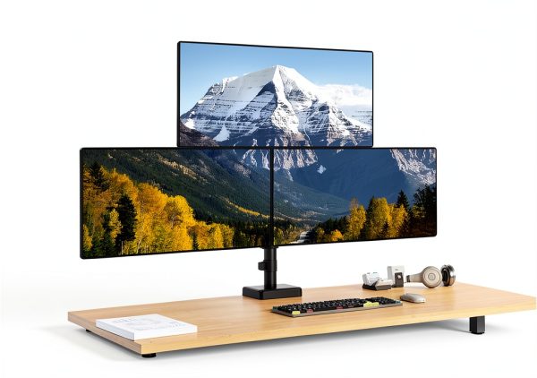 Pavo Triple Monitor Arm Full Motion Ergonomic Desk Mount-1