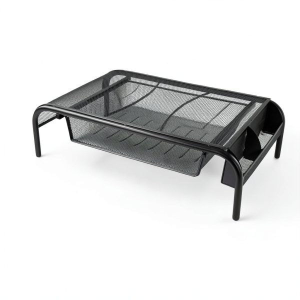 Pavo Monitor Stand Ergonomic Metal Mesh Drawer Storage-8