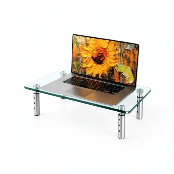 KKToner Glass Monitor Stand Height Adjustable Home Office-6