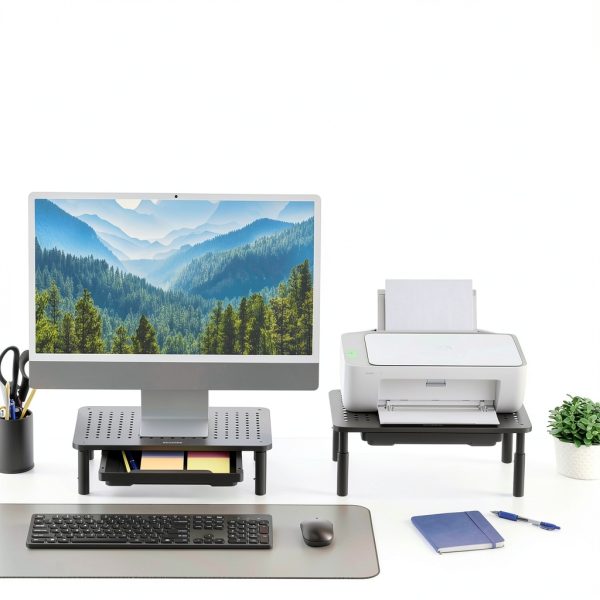 Staples TECH Adjustable Ergonomic Monitor Stand with Drawer-3