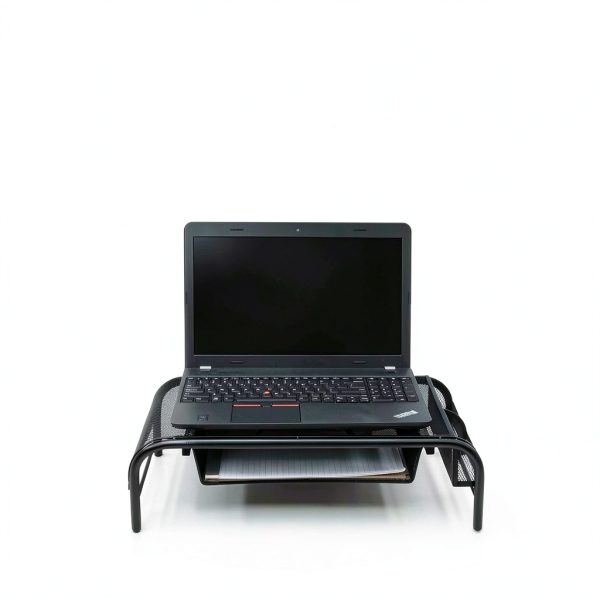 Pavo Monitor Stand Black Silver Ergonomic Metal Mesh Design-6