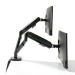 Staples TECH Dual Monitor Arm Full Motion Adjustable Desk-0