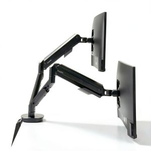 Staples TECH Dual Monitor Arm Full Motion Adjustable Desk-0