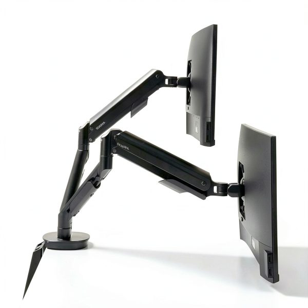 Staples TECH Dual Monitor Arm Full Motion Adjustable Desk-0