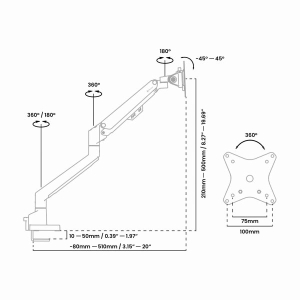 Alzare Neo Monitor Arm Adjustable Desk Mount Gaming-1