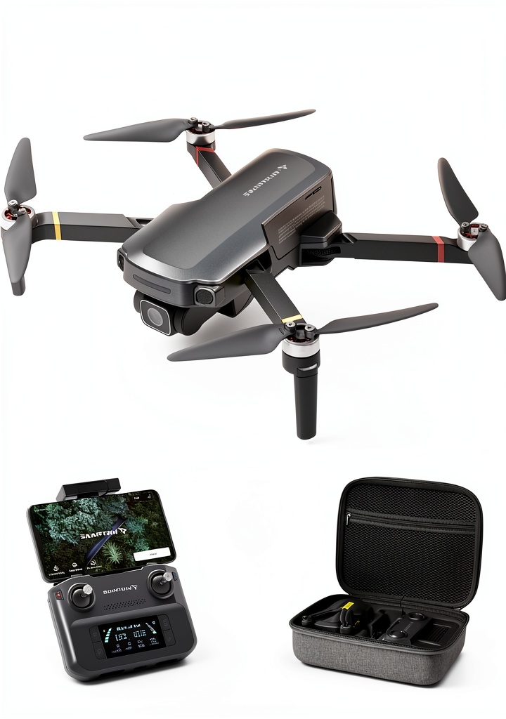 Snaptain P30 drone in flight capturing 4K video