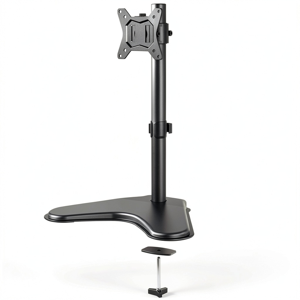 Installing Ergomax Monitor Stand Adjustable Height Swivel Tilt on a wooden desk