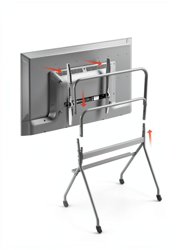 Pavo Universal Rolling TV Stand Steel Mobile Mount Home-5