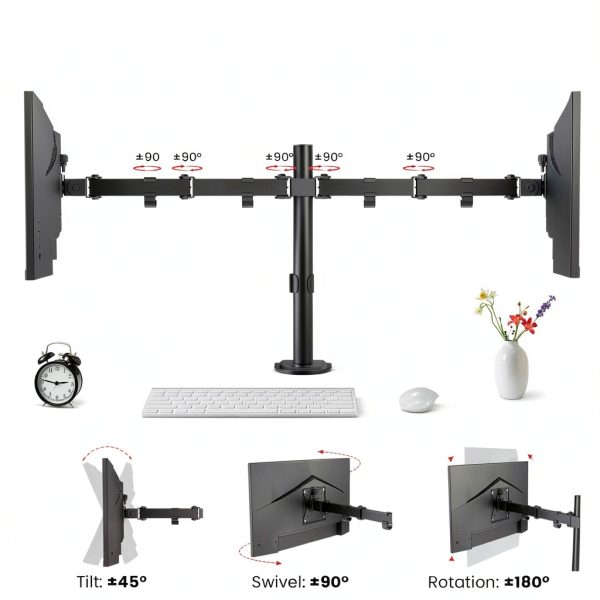 ACGAM Dual Monitor Arm Steel Mount VESA Desk Clamp-5