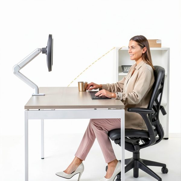 Fellowes Monitor Arm Gas Spring Ergonomic Desk Mount-7