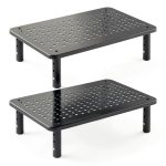 Furwoo Monitor Stand Height Adjustable Metal Platform Black-0