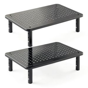 Furwoo Monitor Stand Height Adjustable Metal Platform Black-0