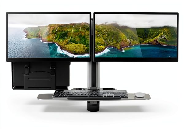 Pavo Dual Monitor Workstation Ergonomic Height Adjustable-10